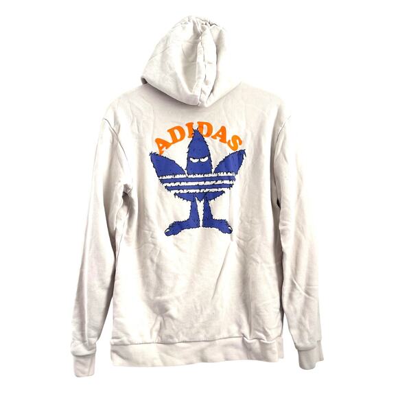 Adidas Men Originals Graphic Fun Terry Hoodie Medium Wonder Ivory Purple Orange - Picture 2 of 12